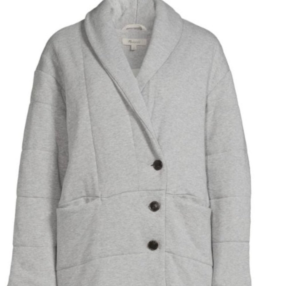 Shawl Collar Heathered Puffer Jacket